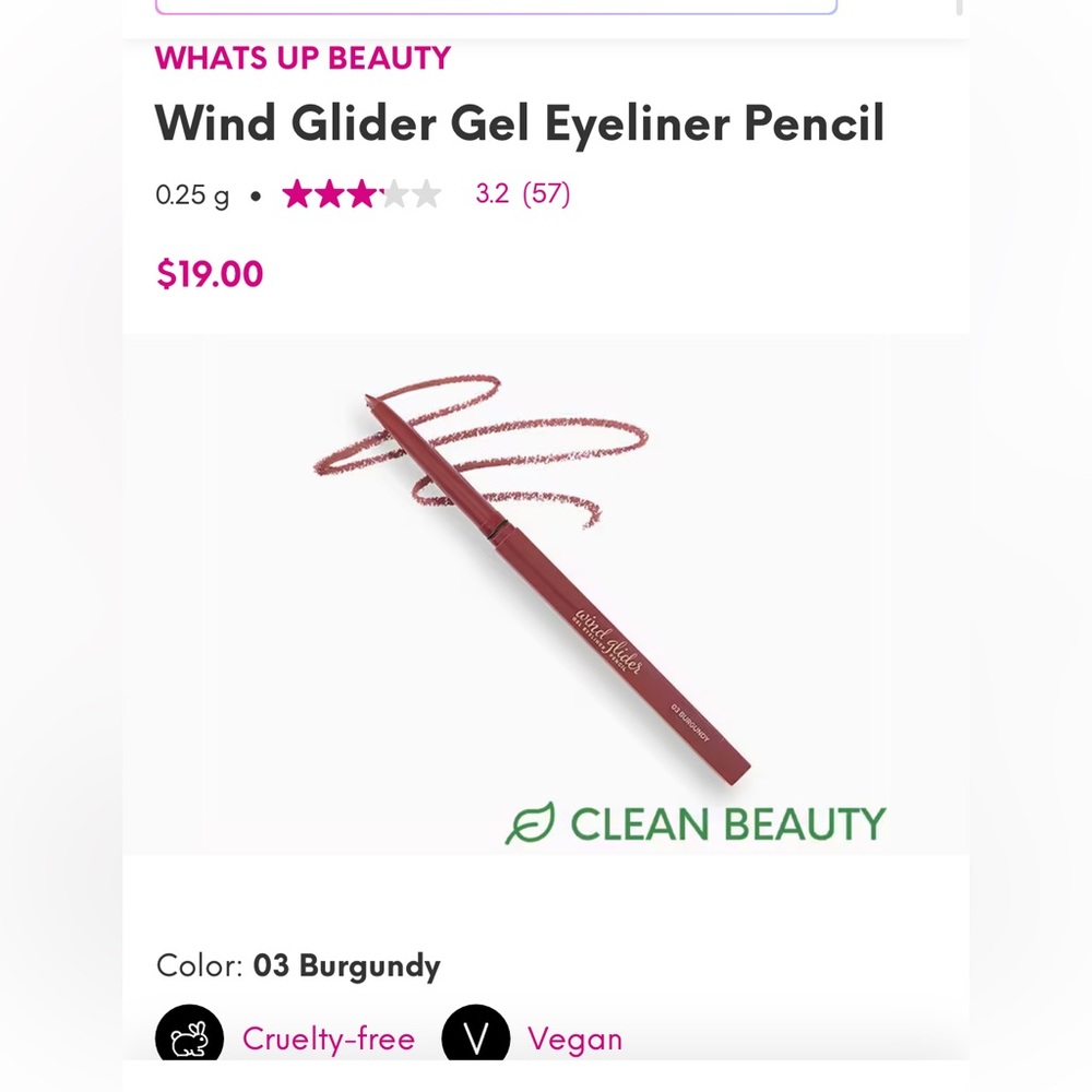 What’s Up Beauty Wind Glider Gel Eyeliner in Burgundy